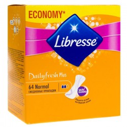 Прокладки женские ежедневные Libresse Дэйлифреш плюс нормал 64 шт.